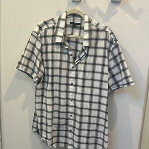 John Varvatos Black and White Plaid Shirt
